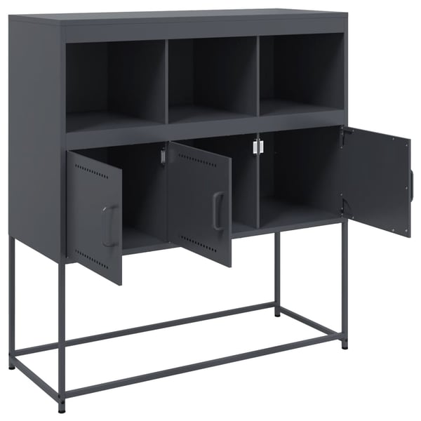 vidaXL Skjenk antrasitt 100,5x39x107 cm stål