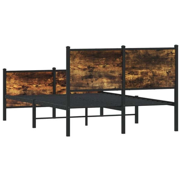 vidaXL Sengeramme i metall uten madrass røkt eik 120x190 cm
