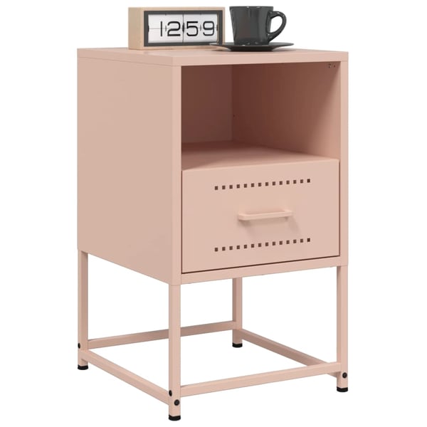 vidaXL Nattbord 2 stk rosa 36x39x60,5 cm stål