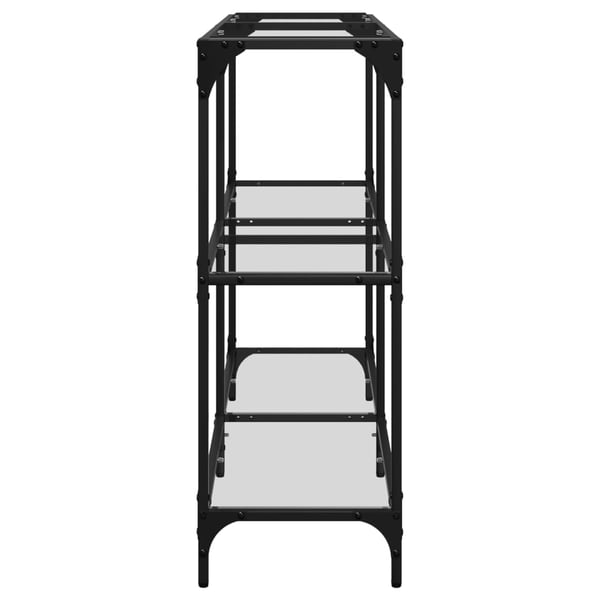 vidaXL Konsollbord med gjennomsiktig glassplate 118,5x30x81 cm stål