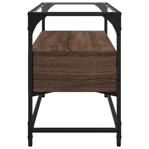 vidaXL TV-benk med glasstopp brun eik 80x35x51 cm konstruert tre