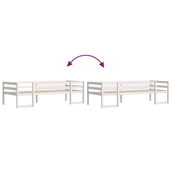 vidaXL Sengeramme for barn hvit 90x200 cm heltre furu