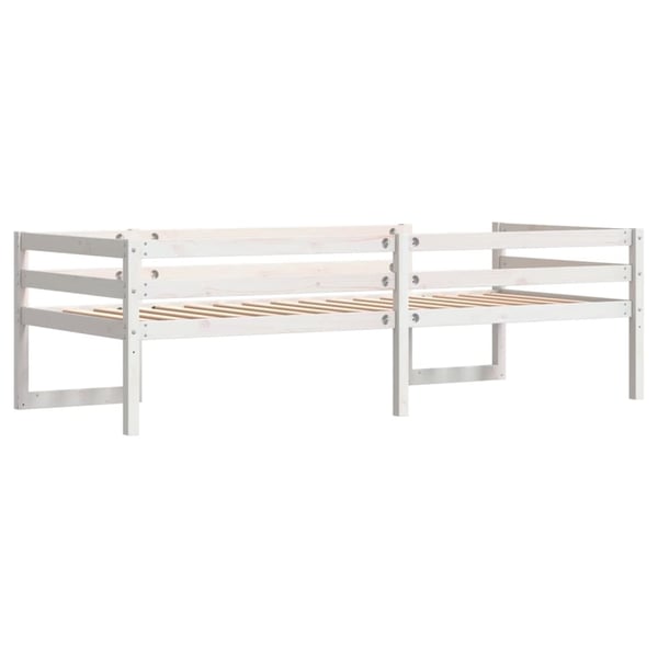 vidaXL Sengeramme for barn hvit 90x200 cm heltre furu