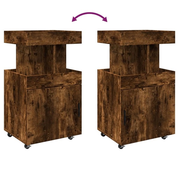 vidaXL Bartralle røkt eik 50x41x89 cm konstruert tre