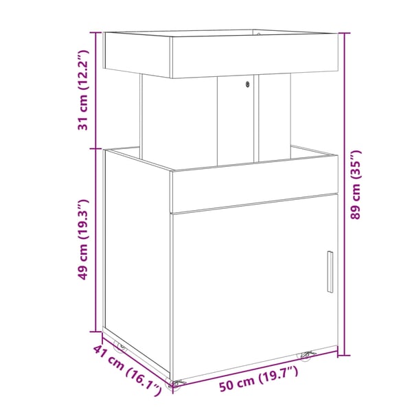 vidaXL Bartralle røkt eik 50x41x89 cm konstruert tre