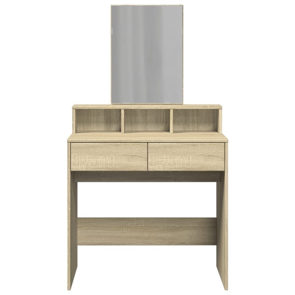 vidaXL Sminkebord med speil sonoma eik 80x41x144,5 cm