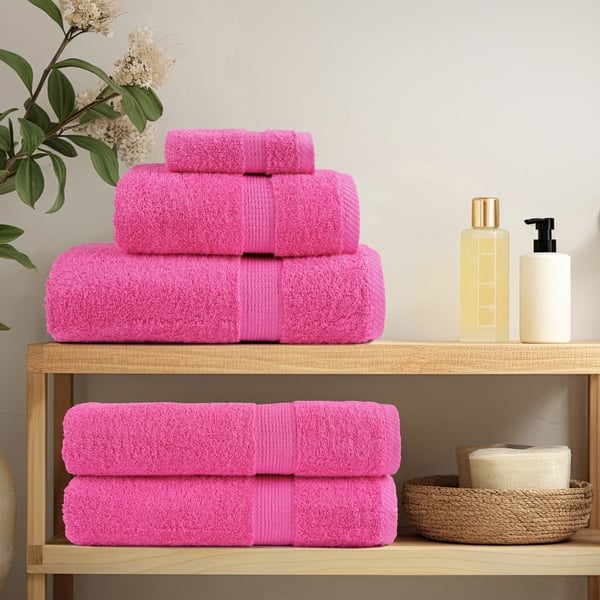 vidaXL Premium gjestehåndklær SOLUND 4 stk rose 30x50 cm 600 g/m2