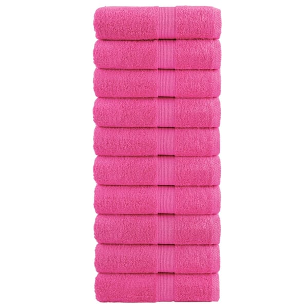 vidaXL gæstehåndklæder SOLUND 10 stk. Premium 30x50 cm 600 g/m2 pink