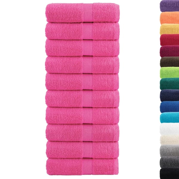 vidaXL Premium vaskehåndklær SOLUND 10 stk rosa 30x30 cm 600 gsm