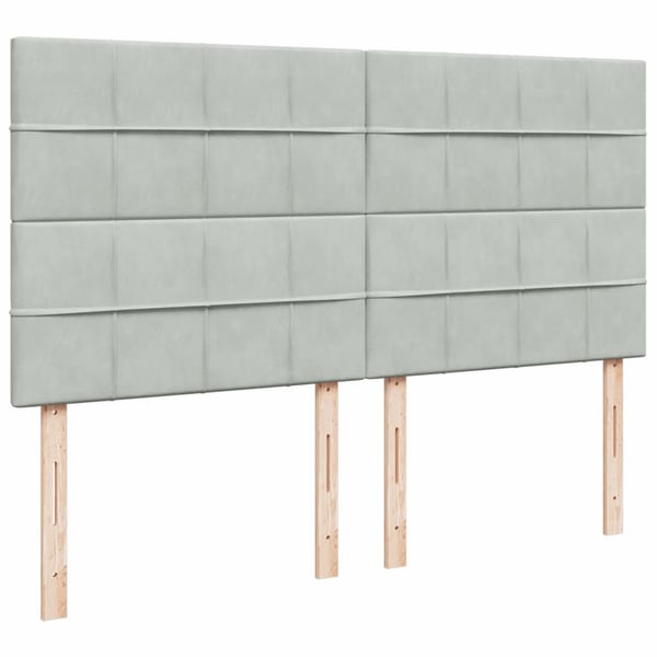 vidaXL kontinentalseng med madras 200x200 cm fløjl lysegrå
