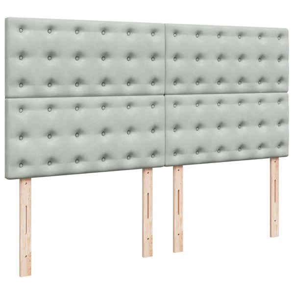 vidaXL kontinentalseng med madras 200x200 cm fløjl lysegrå