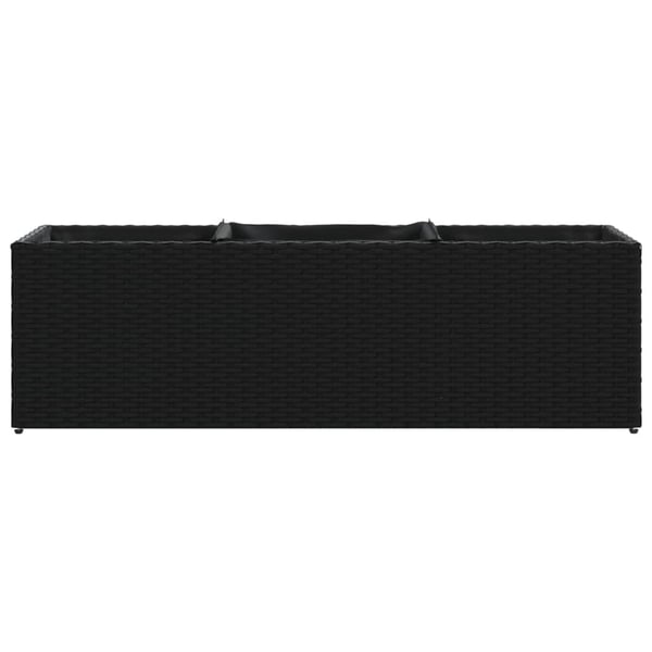 vidaXL Plantekasse med 3 potter svart 105x30x32 cm polyrotting