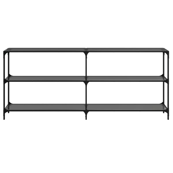 vidaXL konsolbord med sort glastop 194,5x30x81 cm stål