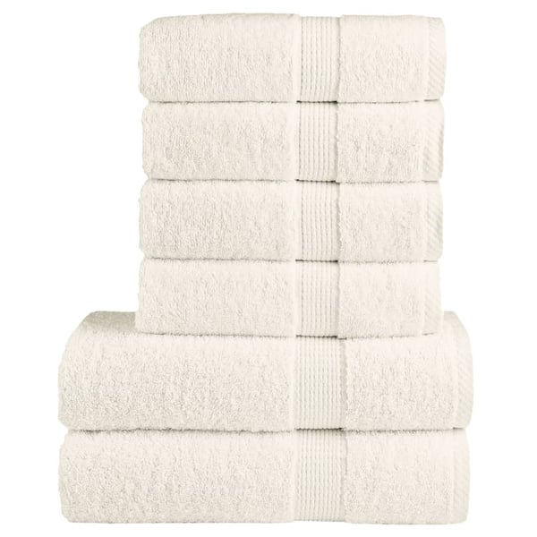 vidaXL håndklæder 6 stk. Premium SOLUND 600 g/m2 creme