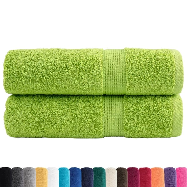 vidaXL Premium håndklær SOLUND 2 stk eplegrønn 50x100cm 600 g/m2