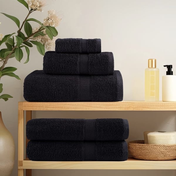 vidaXL Premium dusjhåndklær SOLUND 10 stk svart 70x140 cm 600 g/m2