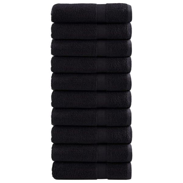 vidaXL Premium dusjhåndklær SOLUND 10 stk svart 70x140 cm 600 g/m2