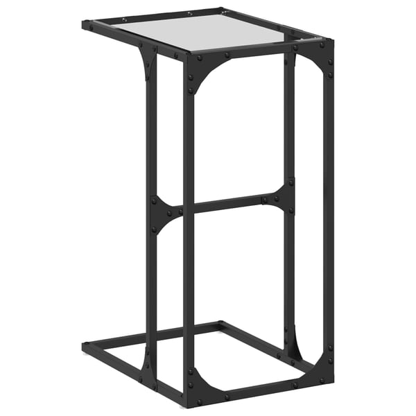 vidaXL Sidebord med gjennomsiktig glassplate 40x30x61,5 cm stål