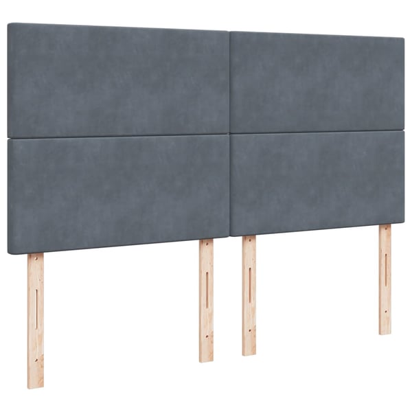 vidaXL Ramsäng med madrass mörkgrå 200x200 cm sammet