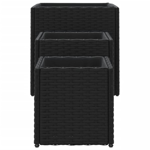 vidaXL plantekasser 3 stk. polyrattan sort
