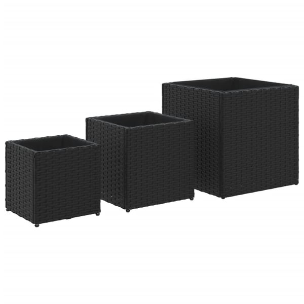 vidaXL plantekasser 3 stk. polyrattan sort
