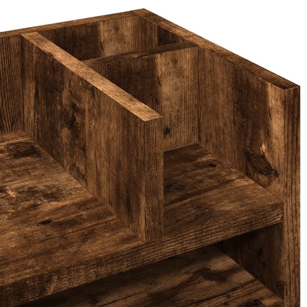 vidaXL Hylle til skrivebord røkt eik 44,5x24x25 cm konstruert tre