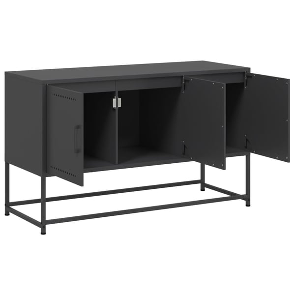 vidaXL TV-benk svart 100,5x39x60,5 cm stål