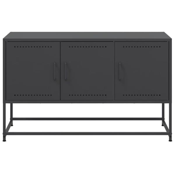 vidaXL TV-benk svart 100,5x39x60,5 cm stål