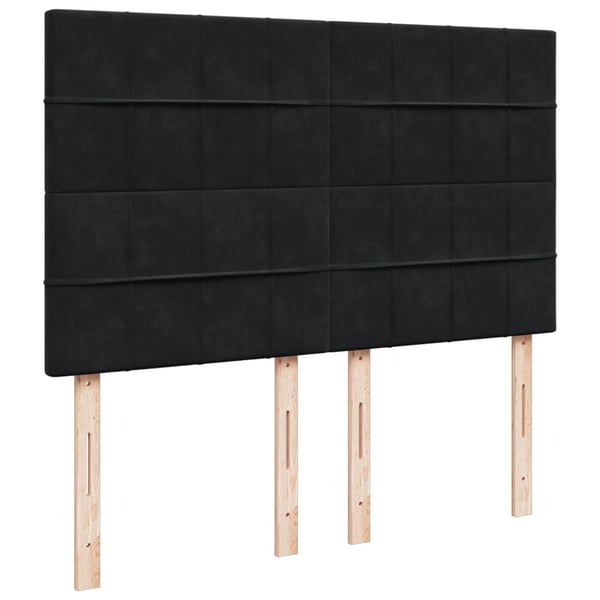 vidaXL Ramsäng med madrass svart 140x190 cm sammet
