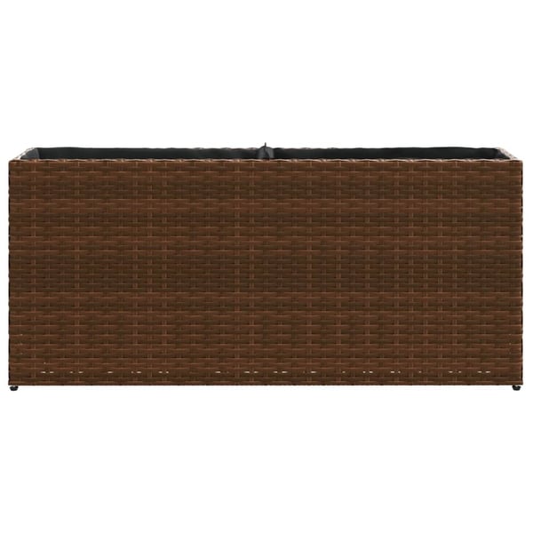 vidaXL Ulkokukkalaatikko 2 ruukulla ruskea 90x20x40 cm polyrottinki