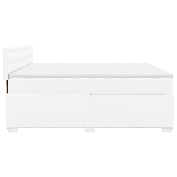 vidaXL kontinentalseng med madras 200x200 cm kunstlæder hvid