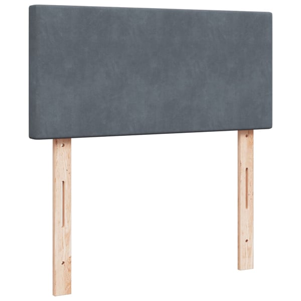 vidaXL kontinentalseng med madras 100x200 cm fløjl mørkegrå