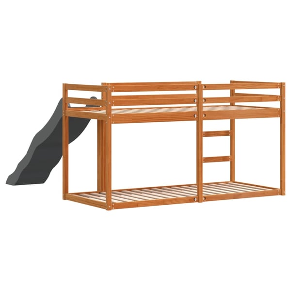vidaXL køjeseng med rutsjebane og stige 90x200 cm massivt fyrretræ