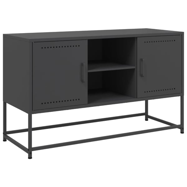 vidaXL TV-benk svart 100,5x39x60,5 cm stål