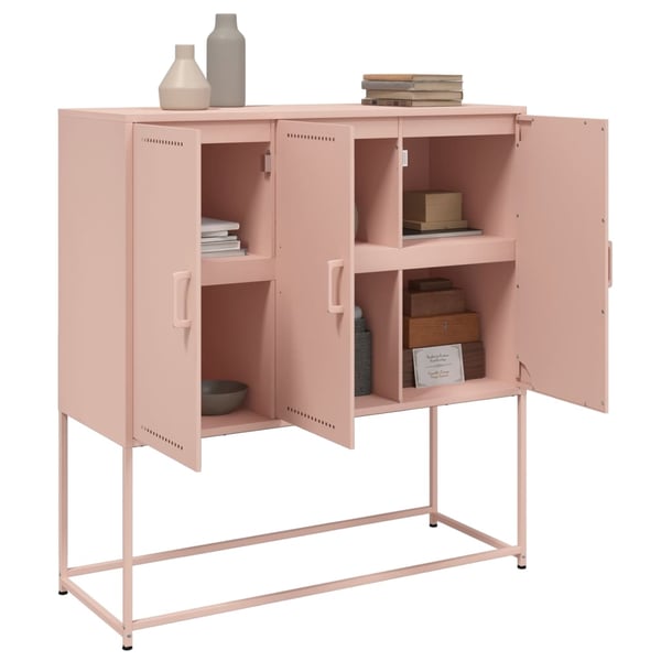 vidaXL Kaappi pinkki 100,5x39x107 cm teräs