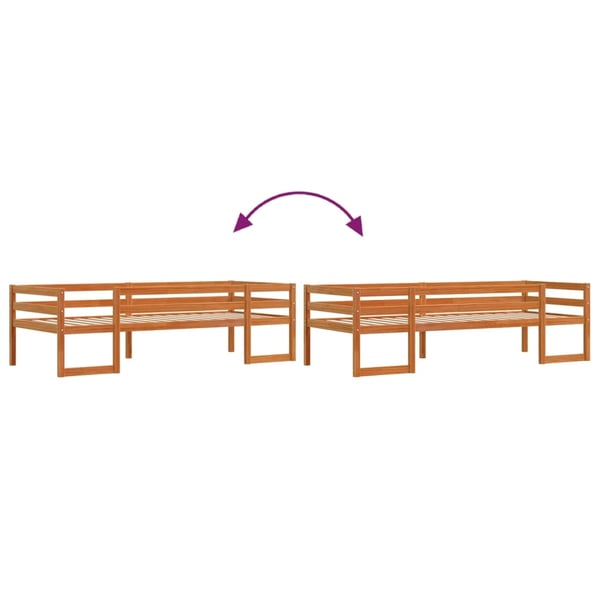 vidaXL Sengeramme for barn voksbrun 90x200 cm heltre furu