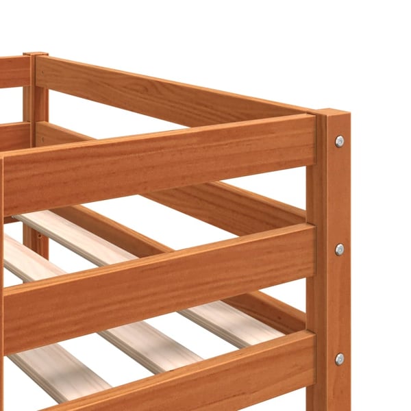 vidaXL Sengeramme for barn voksbrun 90x200 cm heltre furu