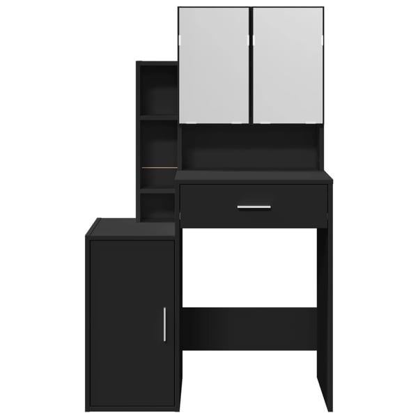 vidaXL makeupbord med skab 80x35x132 cm sort