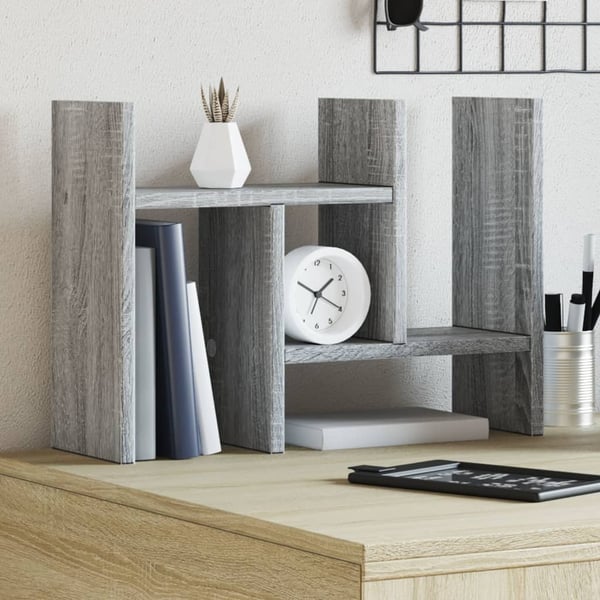 vidaXL Skrivbordshylla grå sonoma 34,5x15,5x35,5 cm konstruerat trä