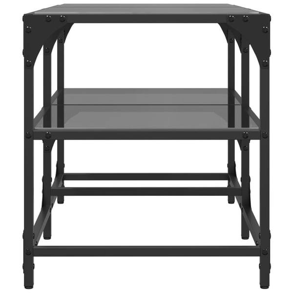 vidaXL sofabord med sort glastop 78,5x40x45 cm stål