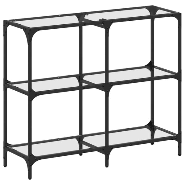 vidaXL konsolbord med transparent glastop 98x30x81 cm stål