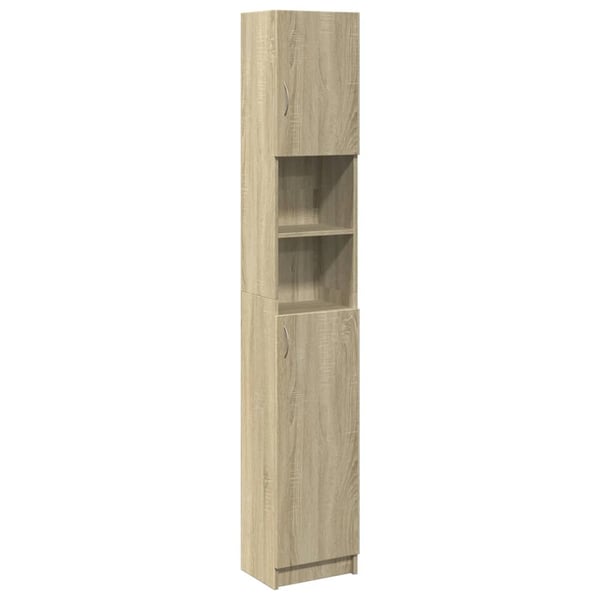 vidaXL badeværelsesskab 32x25,5x190 cm konstrueret træ sonoma-eg