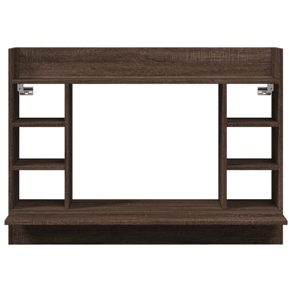 vidaXL Veggmontert skrivebord brun eik 105x48x75 cm konstruert tre