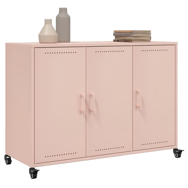 vidaXL Skjenk rosa 100,5x39x72 cm stål