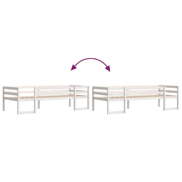 vidaXL Sengeramme for barn hvit 75x190 cm heltre furu