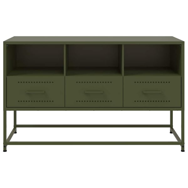 vidaXL TV-benk olivengrønn 100,5x39x60,5 cm stål