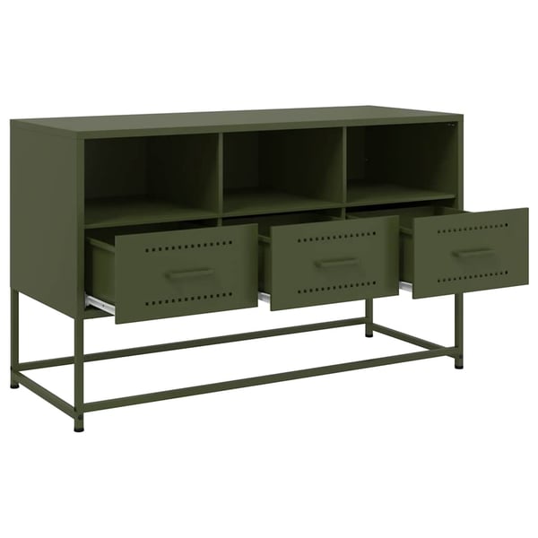 vidaXL TV-benk olivengrønn 100,5x39x60,5 cm stål