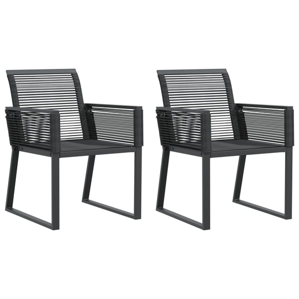 vidaXL Hagestoler 2 stk svart polyrotting