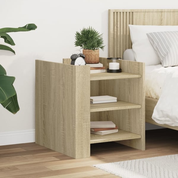 vidaXL sengebord 45x50x50 cm konstrueret træ sonoma-eg