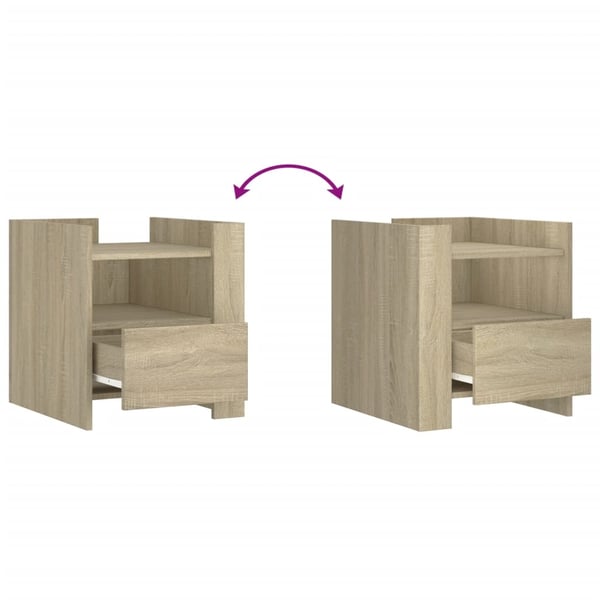 vidaXL Nattbord 2 stk sonoma eik 45x50x50 cm konstruert tre